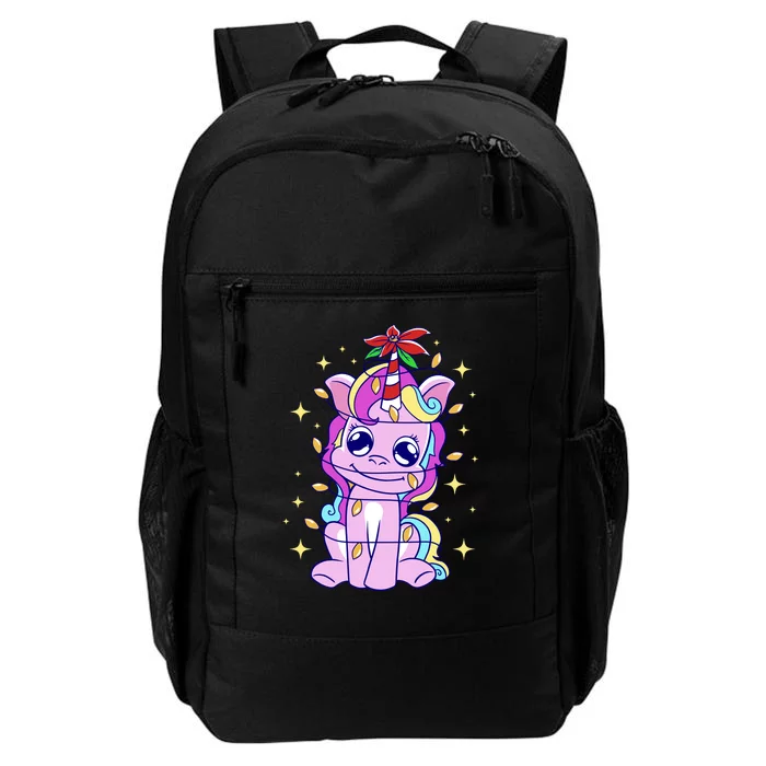 Cute Unicorn Tangled Christmas Lights Stars Rainbow Daily Commute Backpack