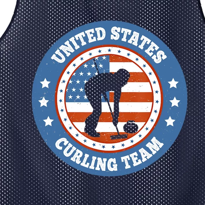 Curling USA Team Winter Sports Lovers Americain Flag Mesh Reversible Basketball Jersey Tank