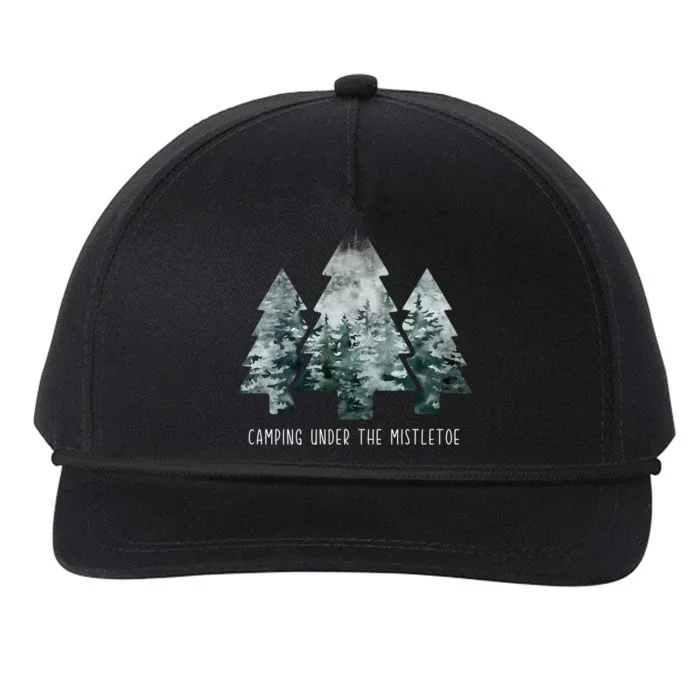 Camping Under The Mistletoe Christmas Tree Hiker Camper Gift Snapback Five-Panel Rope Hat