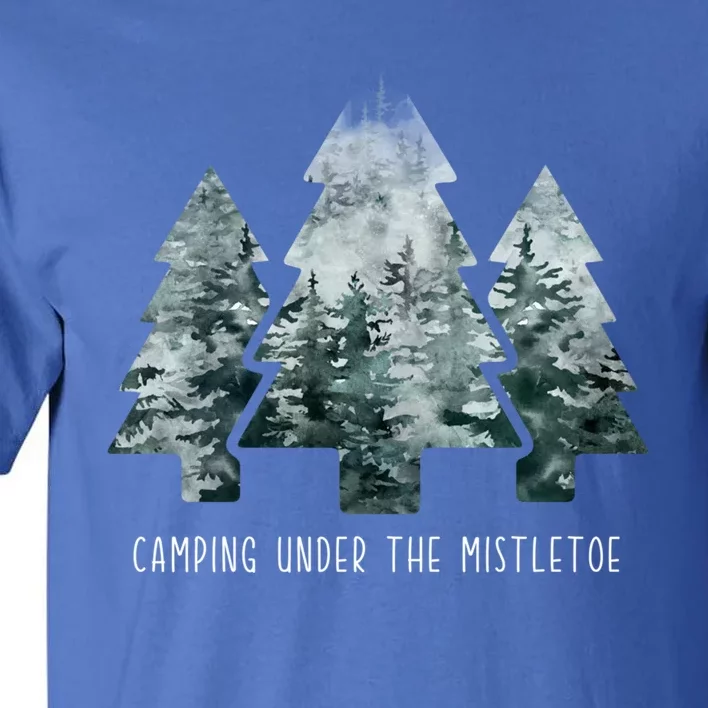 Camping Under The Mistletoe Christmas Tree Hiker Camper Gift Tall T-Shirt