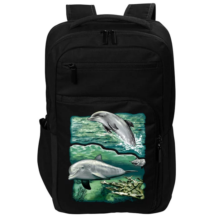 Cute Abstract dolphins In Sea Life Impact Tech Backpack