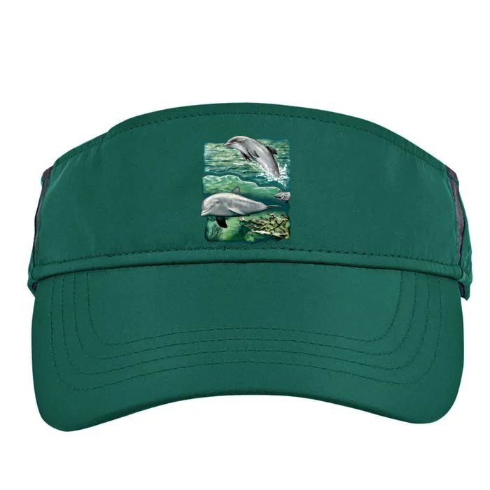 Cute Abstract dolphins In Sea Life Adult Drive Performance Visor