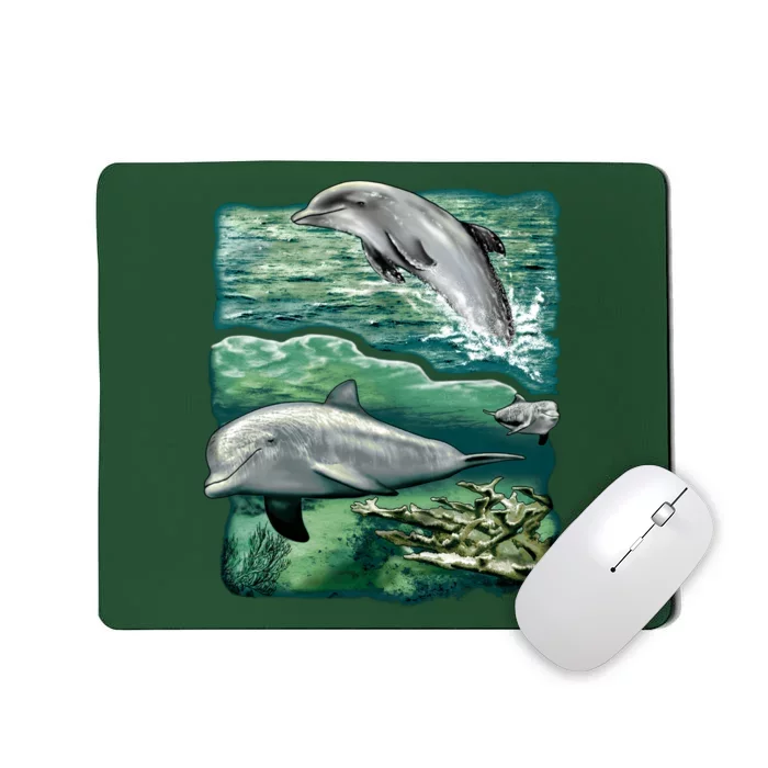 Cute Abstract dolphins In Sea Life Mousepad