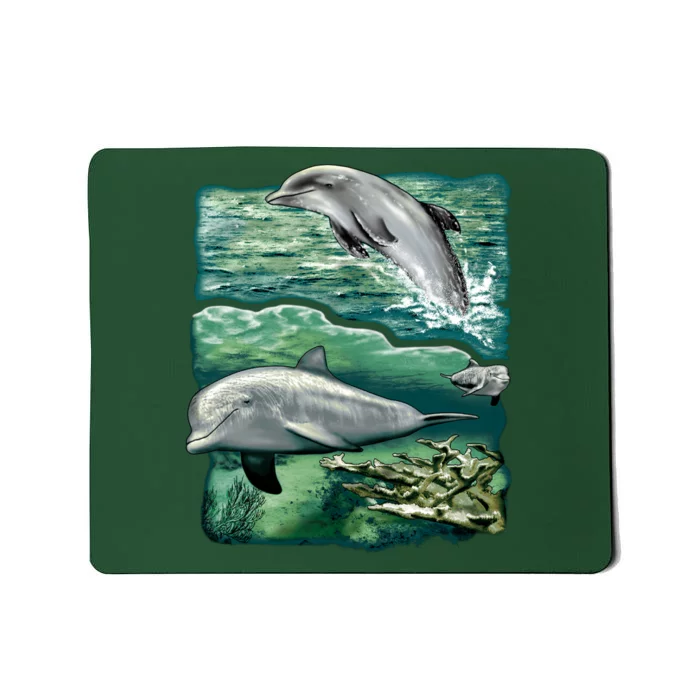 Cute Abstract dolphins In Sea Life Mousepad