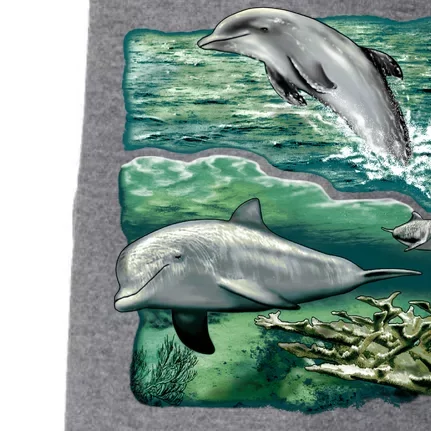 Cute Abstract dolphins In Sea Life Doggie 3-End Fleece Hoodie