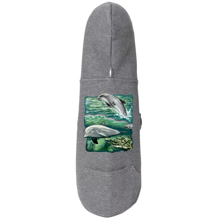 Cute Abstract dolphins In Sea Life Doggie 3-End Fleece Hoodie