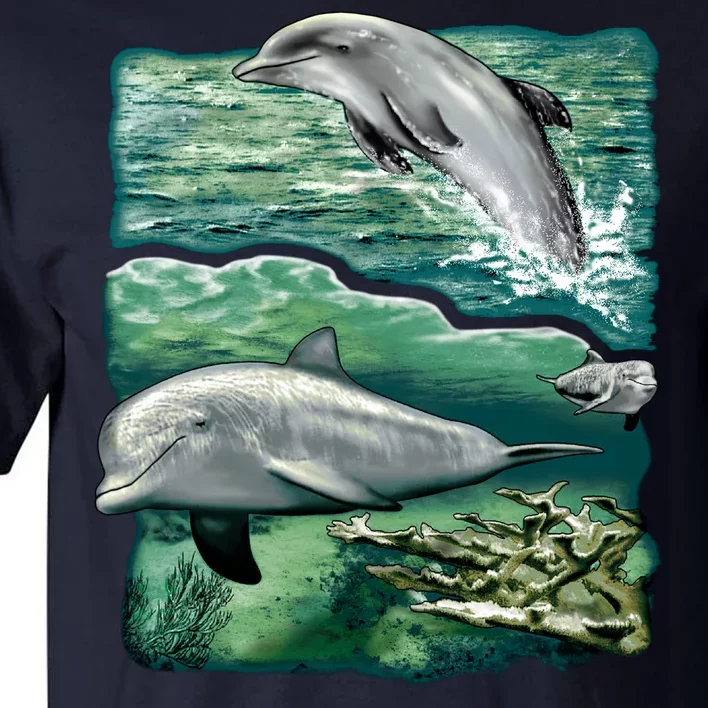 Cute Abstract dolphins In Sea Life Tall T-Shirt