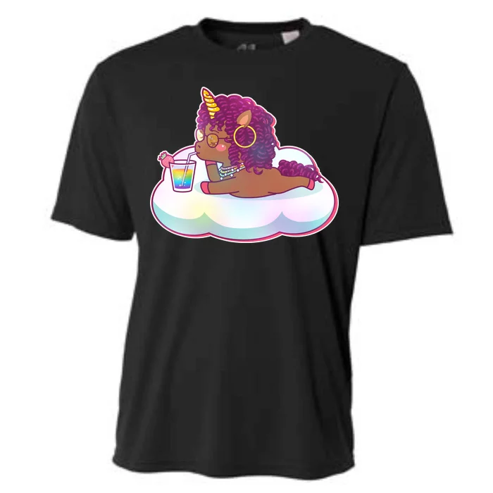 Cute Afro Unicorn Cooling Performance Crew T-Shirt