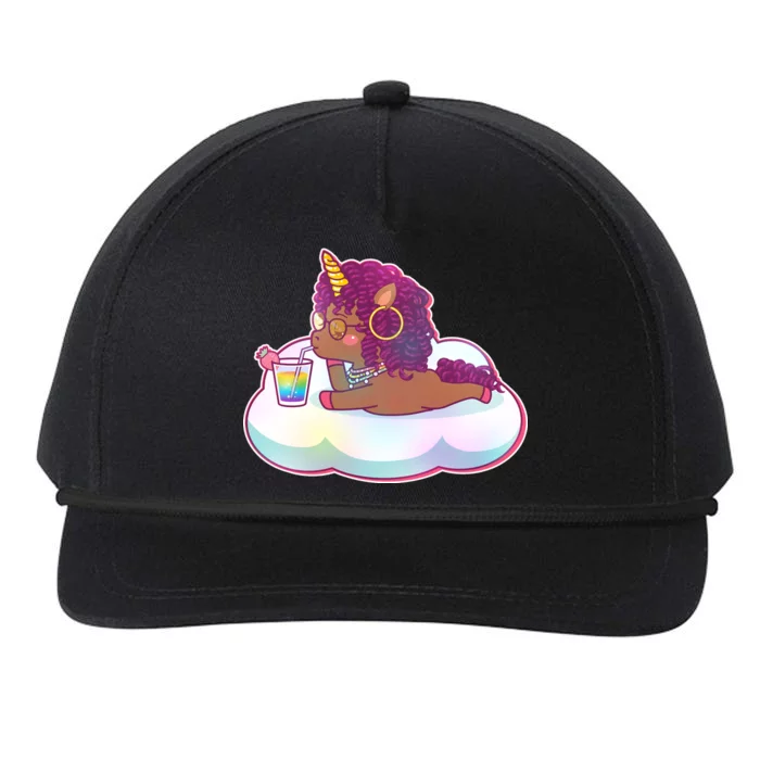 Cute Afro Unicorn Snapback Five-Panel Rope Hat