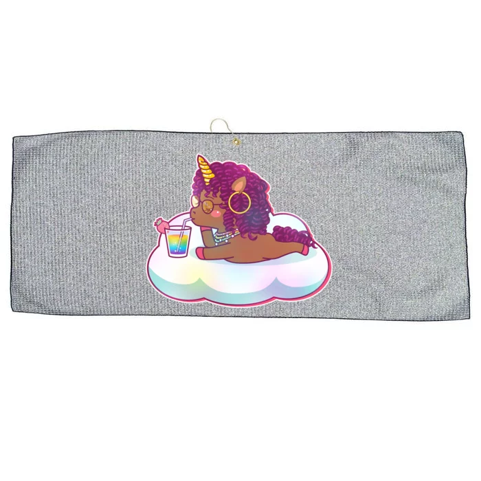 Cute Afro Unicorn Large Microfiber Waffle Golf Towel