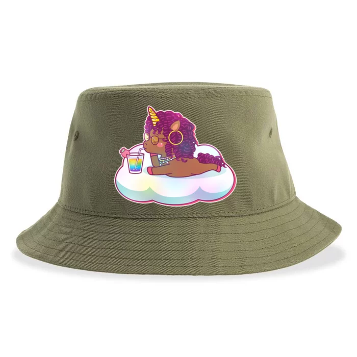 Cute Afro Unicorn Sustainable Bucket Hat