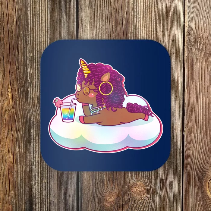 Cute Afro Unicorn Coaster