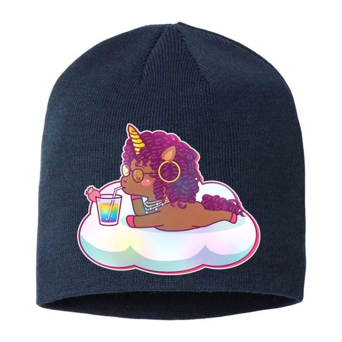 Cute Afro Unicorn 8 1/2in Sustainable Knit Beanie