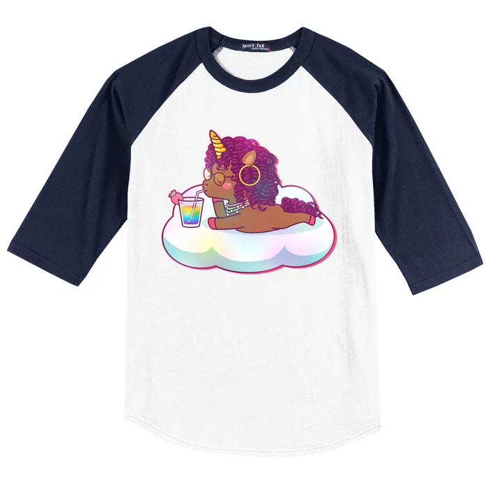 Cute Afro Unicorn Baseball Sleeve Shirt