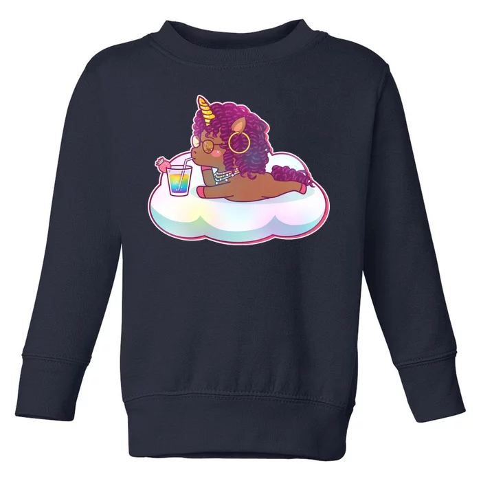 Cute Afro Unicorn Toddler Sweatshirt