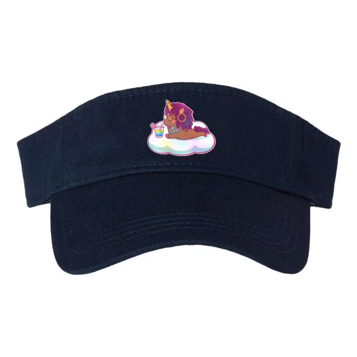 Cute Afro Unicorn Valucap Bio-Washed Visor