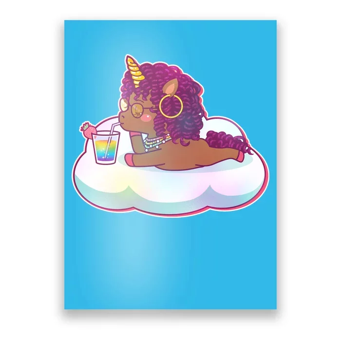 Cute Afro Unicorn Poster