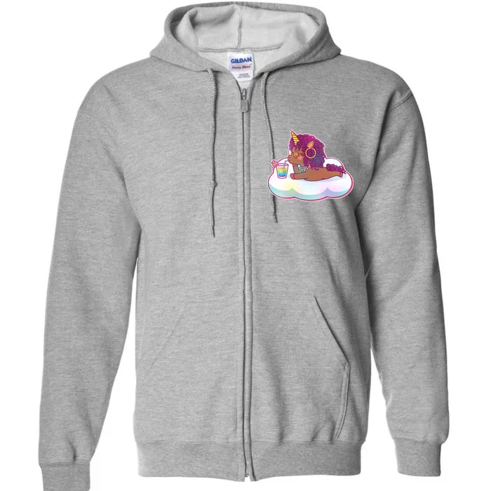 Cute Afro Unicorn Full Zip Hoodie