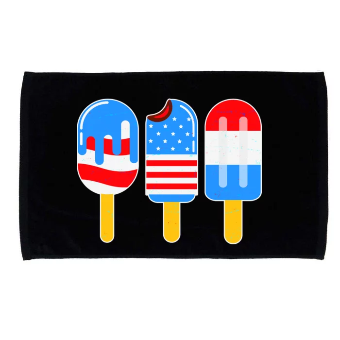 Cute American Flag Popsicles Microfiber Hand Towel