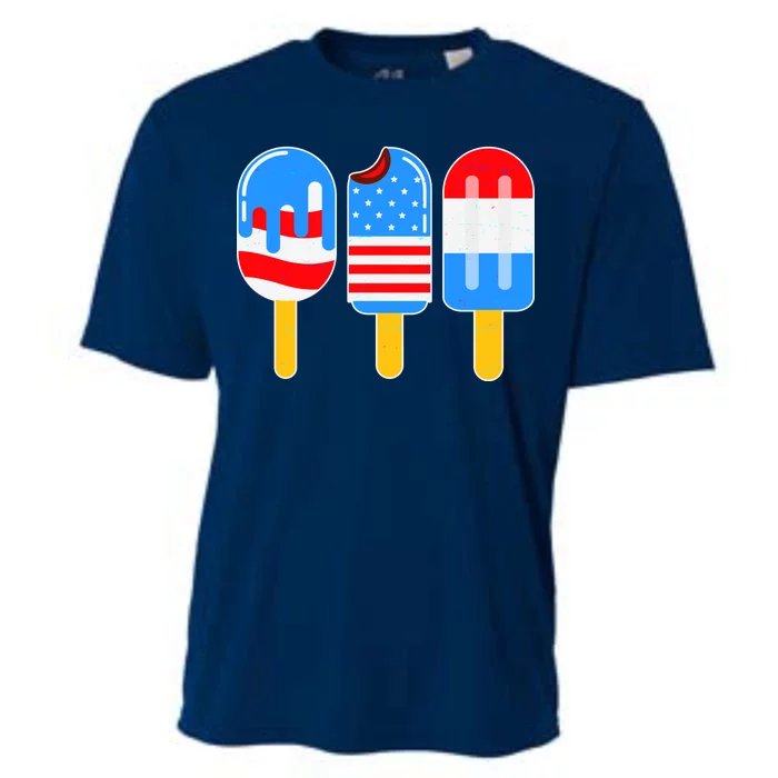 Cute American Flag Popsicles Cooling Performance Crew T-Shirt