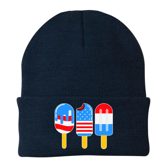 Cute American Flag Popsicles Knit Cap Winter Beanie