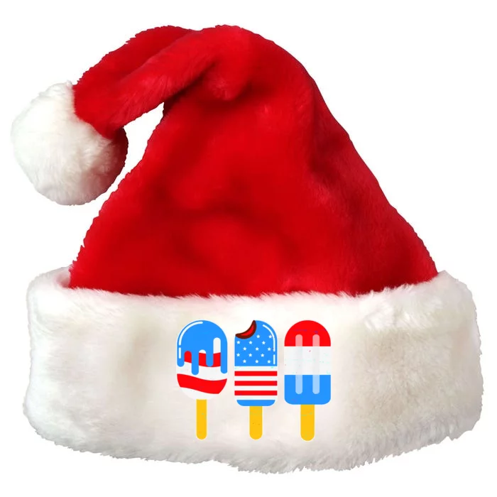 Cute American Flag Popsicles Premium Christmas Santa Hat