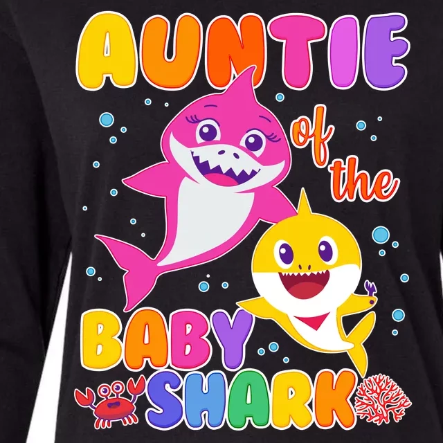 Cute Auntie Of The Baby Shark Womens Cotton Relaxed Long Sleeve T-Shirt