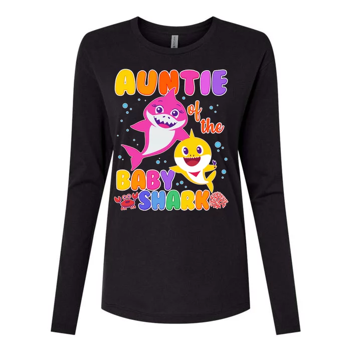 Cute Auntie Of The Baby Shark Womens Cotton Relaxed Long Sleeve T-Shirt