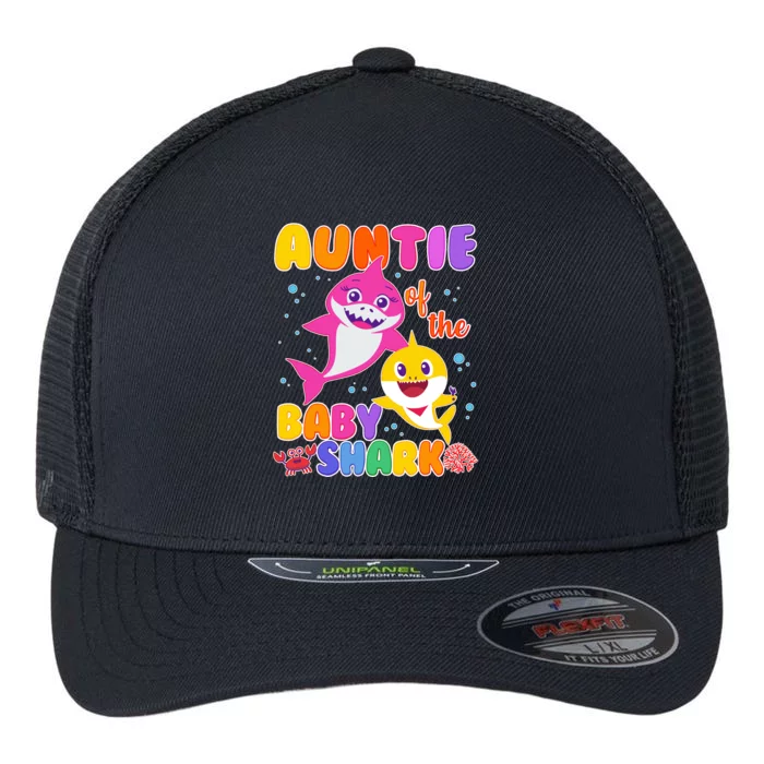 Cute Auntie Of The Baby Shark Flexfit Unipanel Trucker Cap