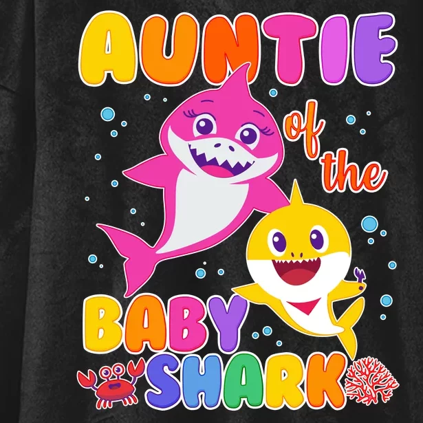 Cute Auntie Of The Baby Shark Hooded Wearable Blanket