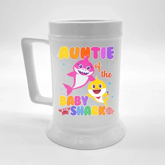 Cute Auntie Of The Baby Shark Front & Back Beer Stein