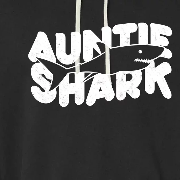 Cute Auntie Shark Garment-Dyed Fleece Hoodie