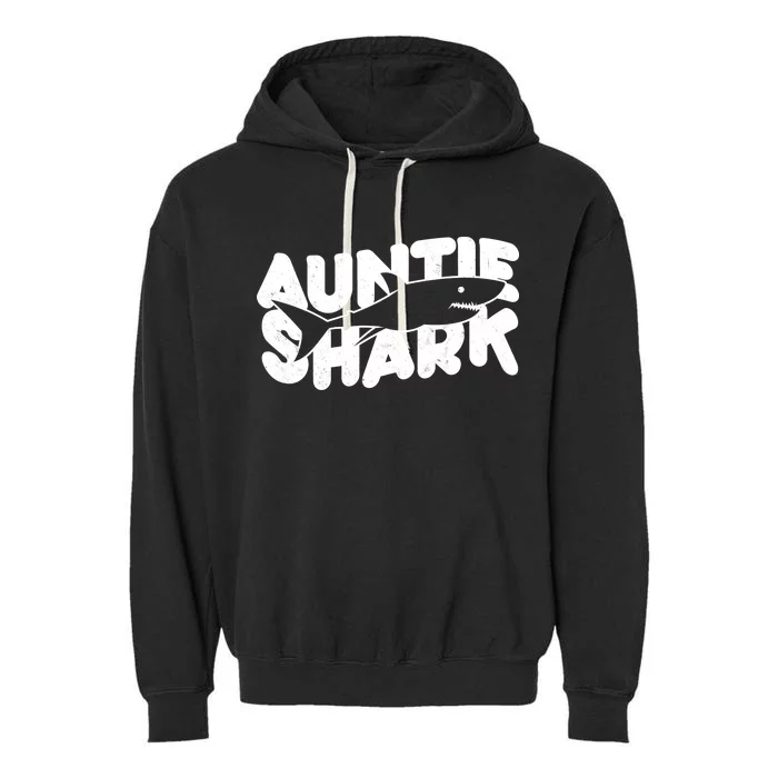 Cute Auntie Shark Garment-Dyed Fleece Hoodie