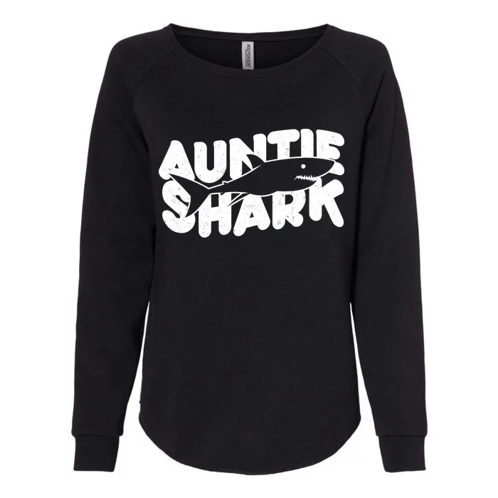 Cute Auntie Shark Womens California Wash Sweatshirt