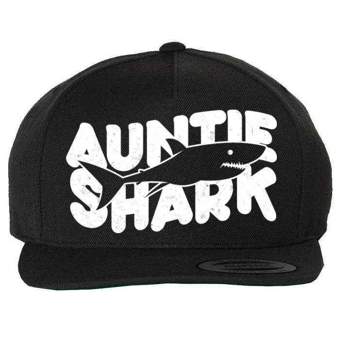 Cute Auntie Shark Wool Snapback Cap