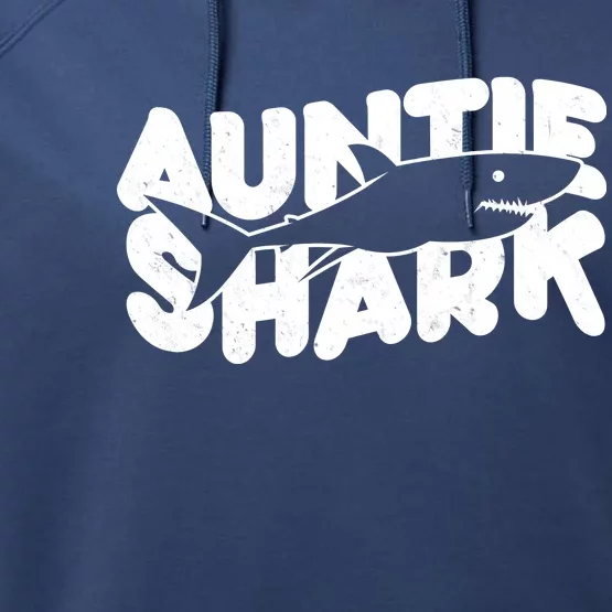 Cute Auntie Shark Performance Fleece Hoodie