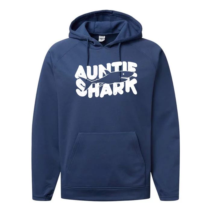 Cute Auntie Shark Performance Fleece Hoodie