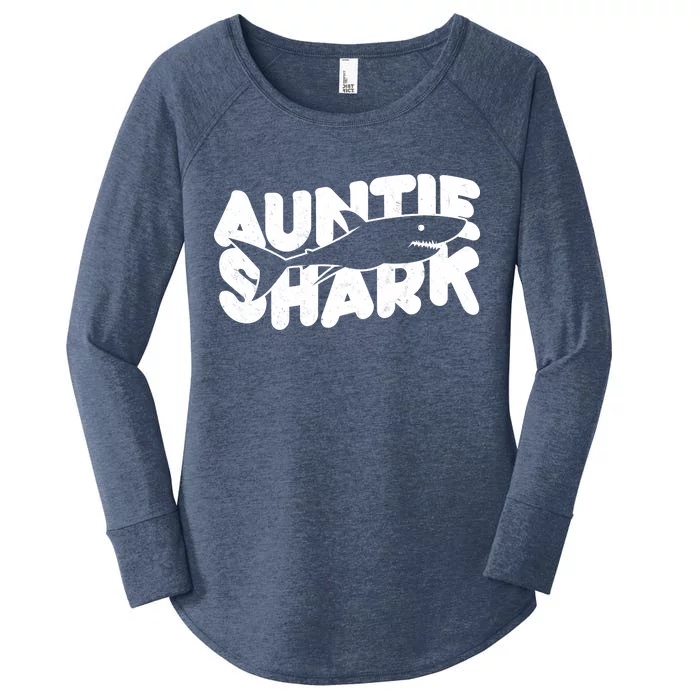 Cute Auntie Shark Women's Perfect Tri Tunic Long Sleeve Shirt