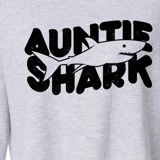 Cute Auntie Shark Cropped Pullover Crew