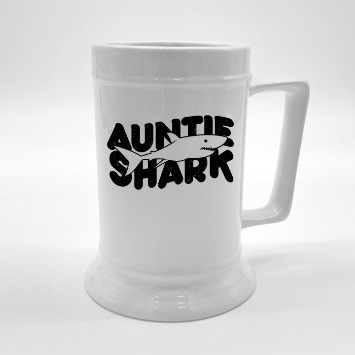 Cute Auntie Shark Front & Back Beer Stein