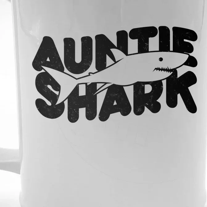 Cute Auntie Shark Front & Back Beer Stein