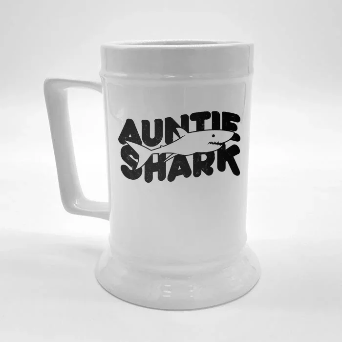 Cute Auntie Shark Front & Back Beer Stein