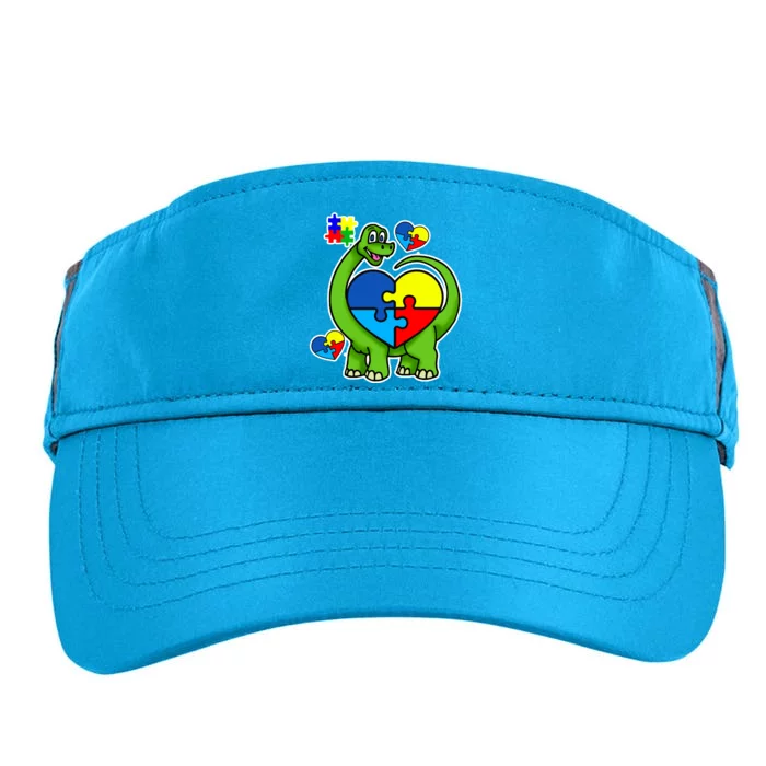 Cute Autism Dino Puzzle Piece Heart Adult Drive Performance Visor