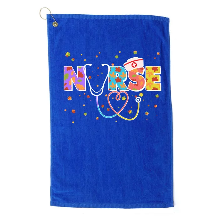 Cute Autumn Fall Patterns Nurse Platinum Collection Golf Towel