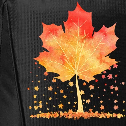 Cute Autumn Maple Leaf Tree City Backpack