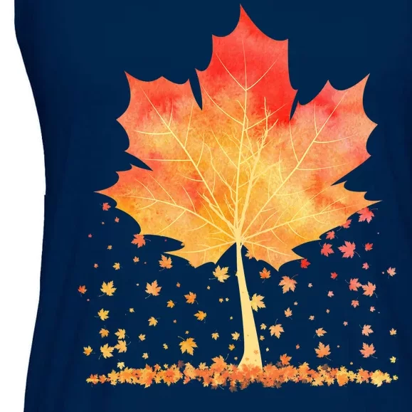 Cute Autumn Maple Leaf Tree Ladies Essential Flowy Tank