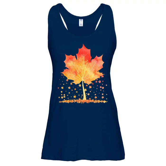 Cute Autumn Maple Leaf Tree Ladies Essential Flowy Tank