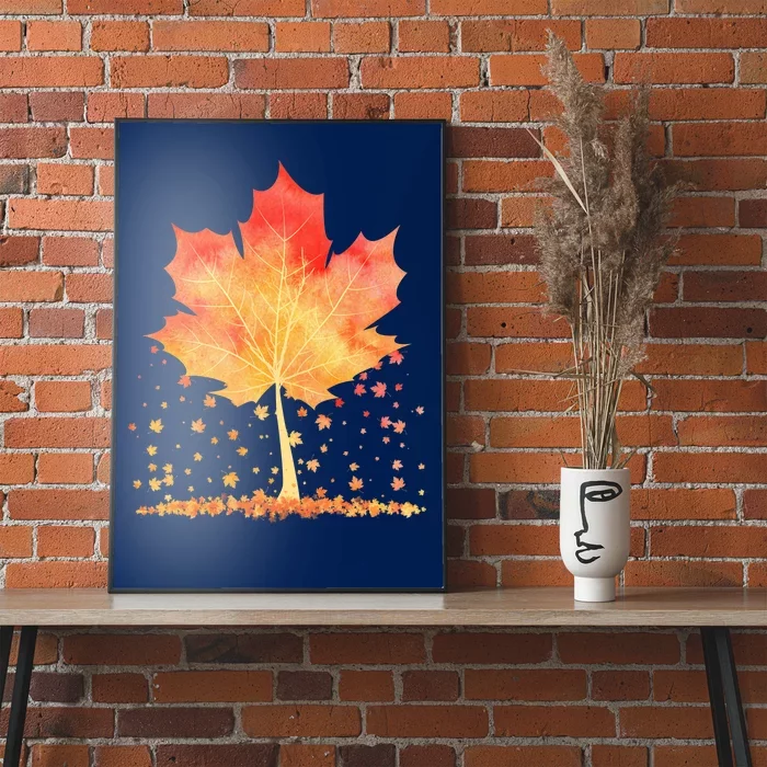 Cute Autumn Maple Leaf Tree Poster