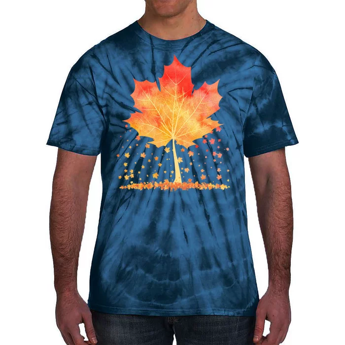 Cute Autumn Maple Leaf Tree Tie-Dye T-Shirt