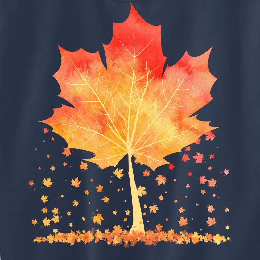 Cute Autumn Maple Leaf Tree Kids Sweatshirt